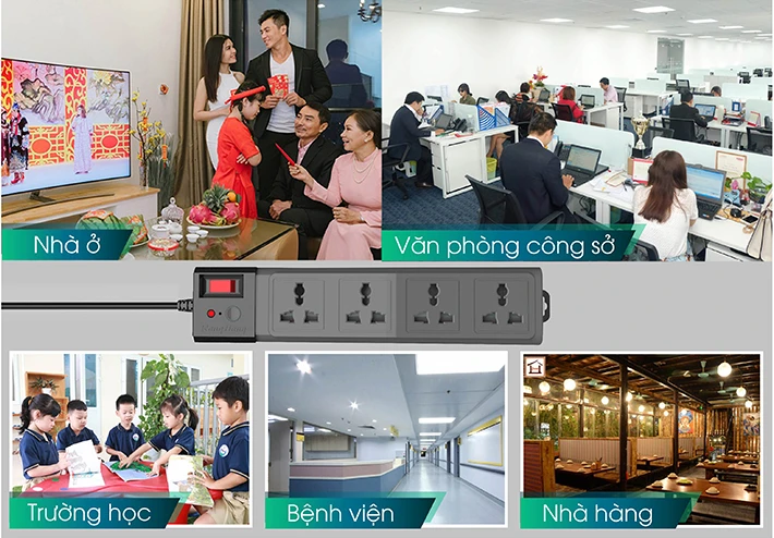 Ổ cắm đa năng chống giật OC04 4C/3M/10A 