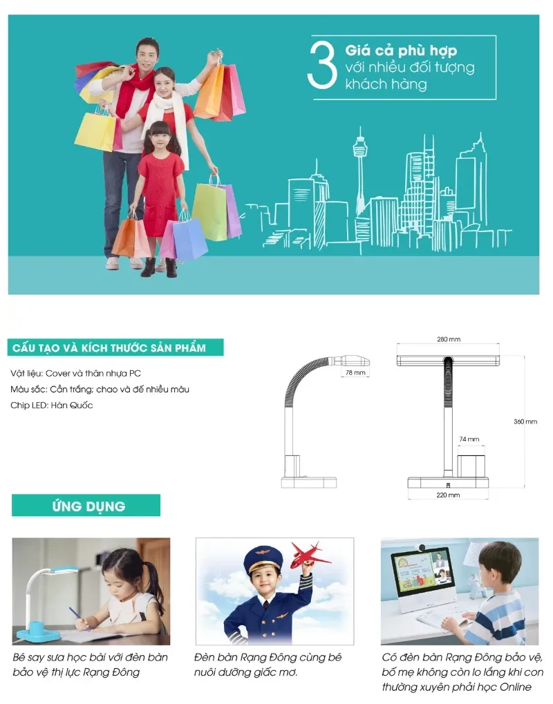 Đèn bàn học Rạng Đông 5W RD-RL-01.V2 được thiết kế độc đáo với cần đèn có thể điều chỉnh cao hơn, giúp tùy chỉnh góc chiếu và trường sáng phù hợp