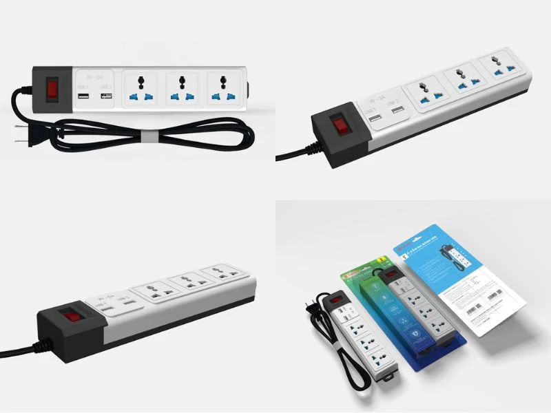 ổ cắm điện đa năng USB OC02.USB 3C/3M/10A có thiết kế hiện đại và cao cấp