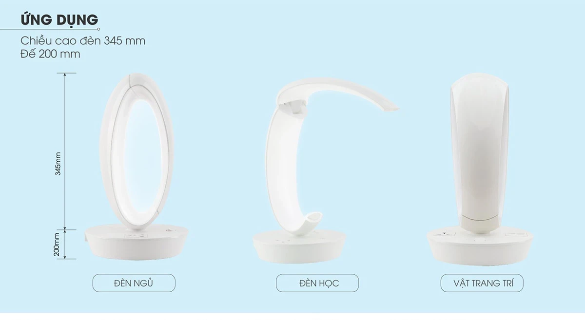 Đèn Led Bàn Học Cảm Ứng 7W RD-RL-39 có thể sử dụng làm đèn bàn và đèn ngủ